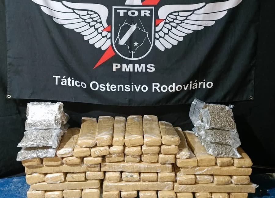 Jovem de 18 anos é preso em flagrante com mais de 55kg de drogas em Maracaju