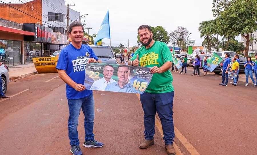 Em Maracaju, Marcos Calderan e Robert Ziemann reafirmam apoio a Riedel e Bolsonaro