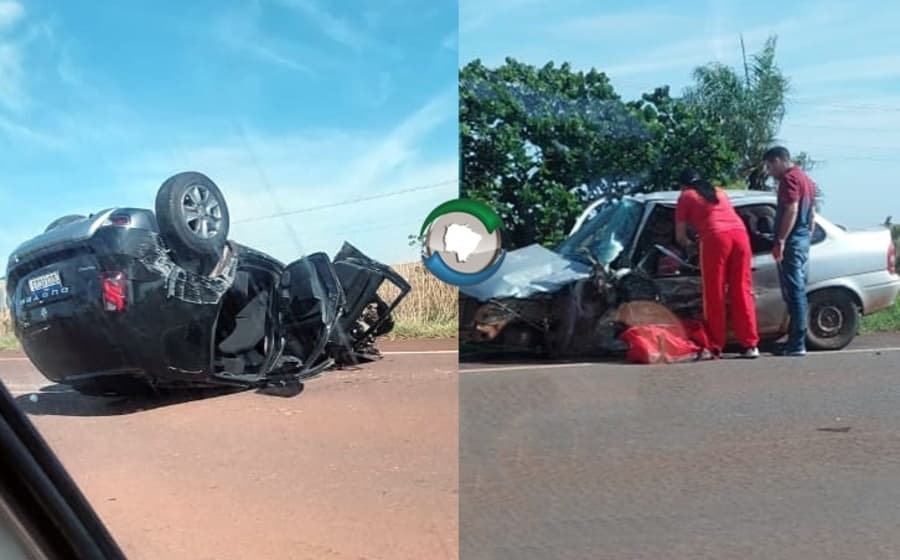 Colisão frontal provoca capotamento na BR-060 entre Sidrolândia e Campo Grande