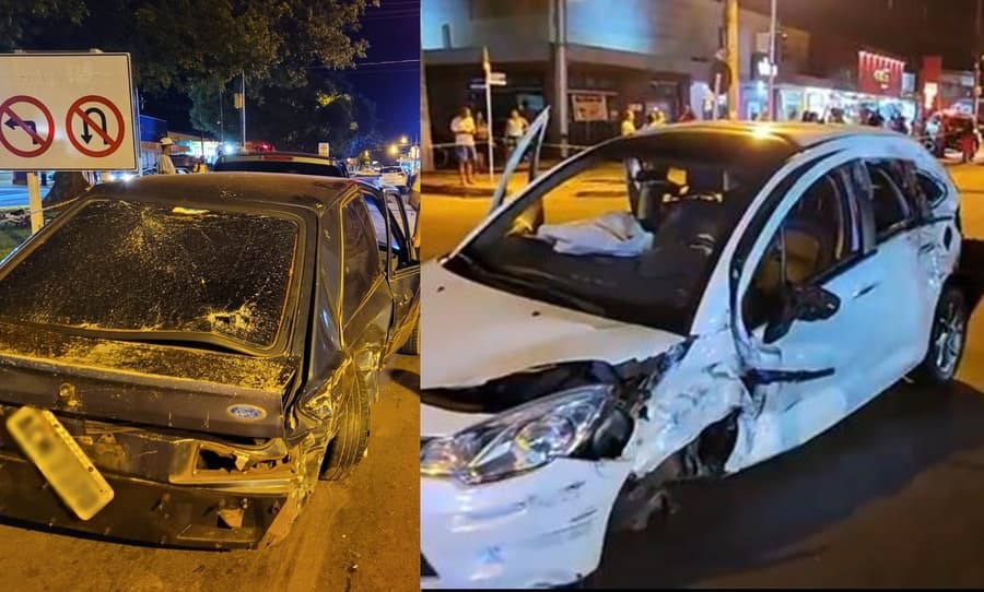Em Sidrolândia, mulher tem mal súbito e colide em 8 veículos no Centro