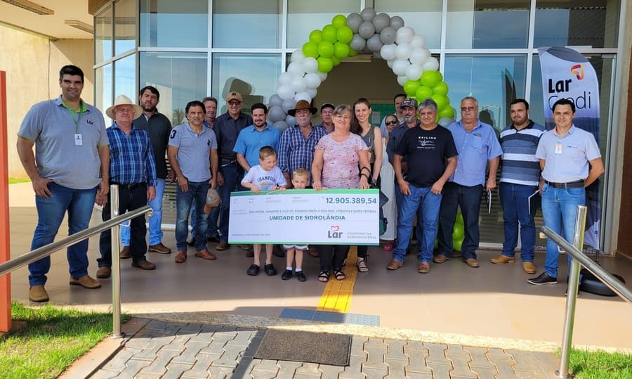 Lar distribui quase R$ 13 milhões aos associados de Sidrolândia referente as sobras de balanço