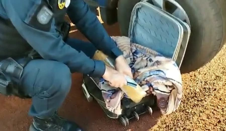 Polícia Militar Rodoviária apreende carga de maconha com passageira de van em Sidrolândia