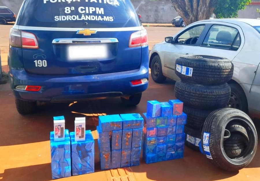 Polícia Militar apreende carga de contrabando e descaminho em Sidrolândia