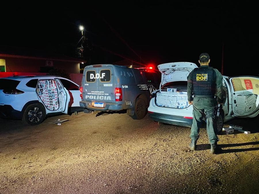 DOF recupera veículos roubados e apreende 5 mil pacotes de cigarro na MS-164