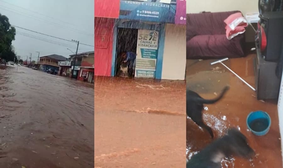 Chuva forte: Mais uma vez, Maracaju registra alagamento em vários pontos da cidade