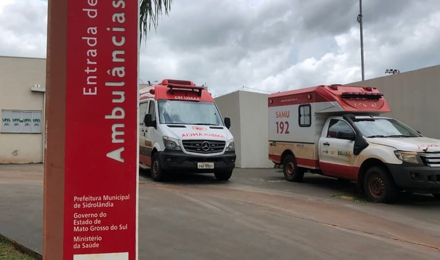 Em Sidrolândia, ladrões furtam ambulância do SAMU estacionada na UPA