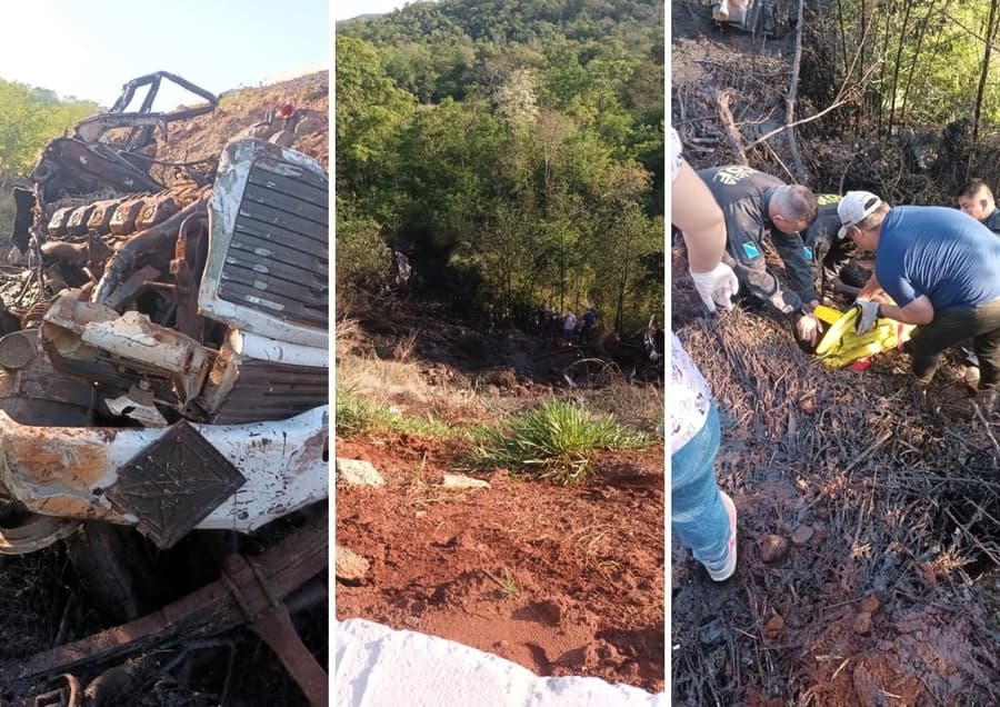 Serra de Maracaju: caminhão perde os freios e deixa um morto e outro ferido