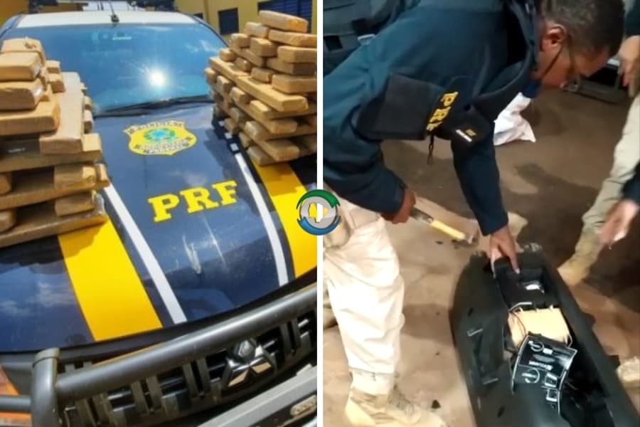 Na BR-060, PRF apreende 6,3 Kg de skunk escondidos em caixa de som