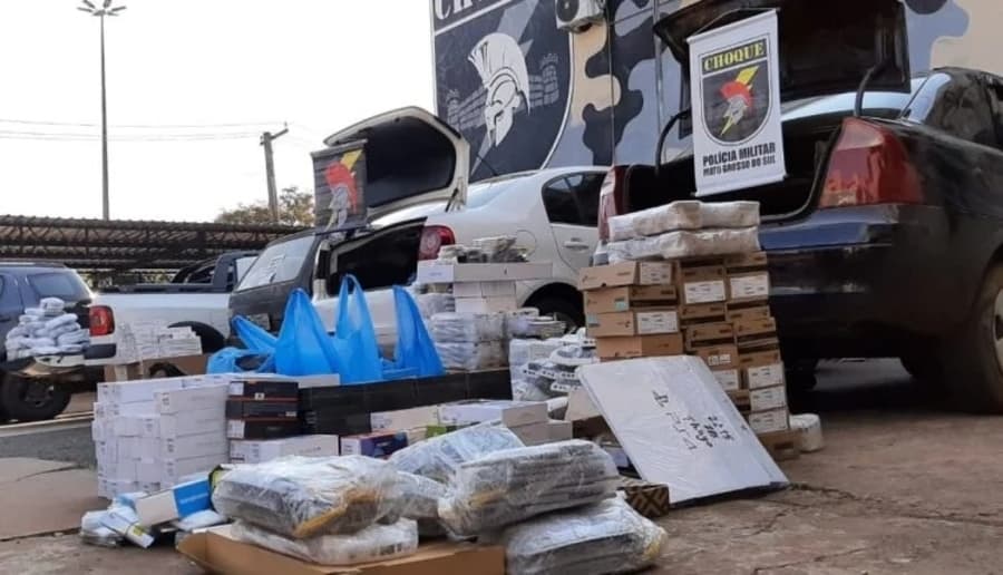 Batalhão do choque apreende contrabando de aparelhos avaliado em R$ 600 mil