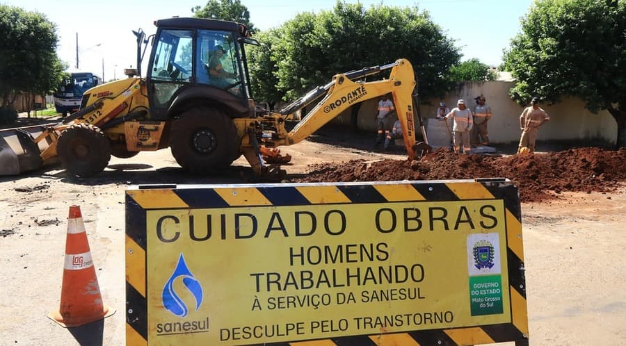 Obras de esgotamento sanitário em Sidrolândia deverão ser concluídas só em Janeiro