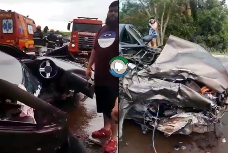 Grave acidente entre Gol e caminhonete é registrado na MS-162 entre Sidrolândia e Maracaju