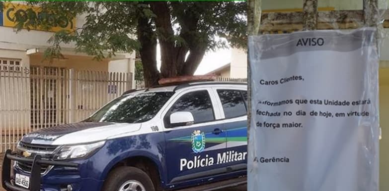 Dupla de bandidos armados rendem funcionários da agência dos Correios e levam malote com dinheiro