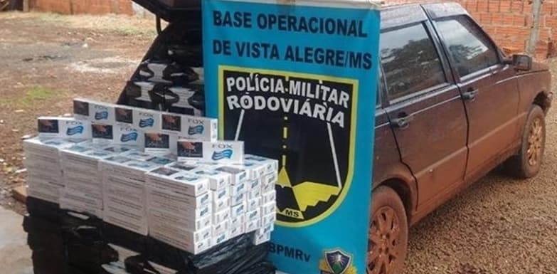Uno é abandonado com 700 pacotes de cigarros em Maracaju
