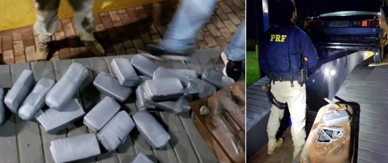 PRF apreende pasta base e cocaína e prende batedor em Sidrolândia