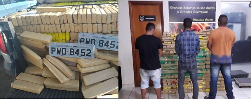 Perseguição resulta em apreensão de 760 kg de maconha na BR-060
