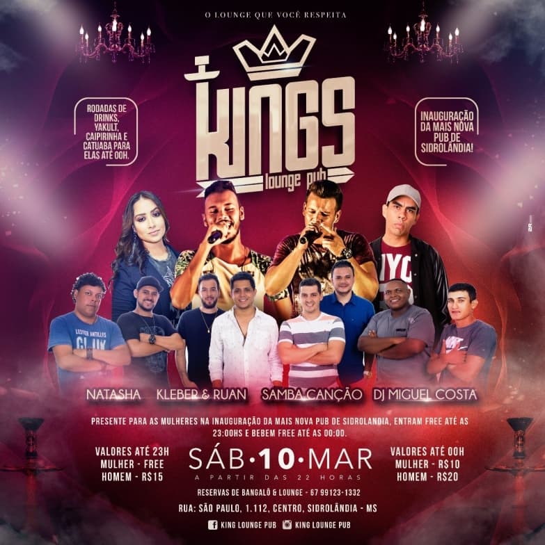 Com promoção as mulheres, ‘Kings Lounge Pub’ estreia no sábado em Sidrolândia