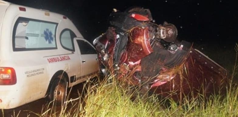 Veículo que seguia para Maracaju é abandonado após capotar em acidente