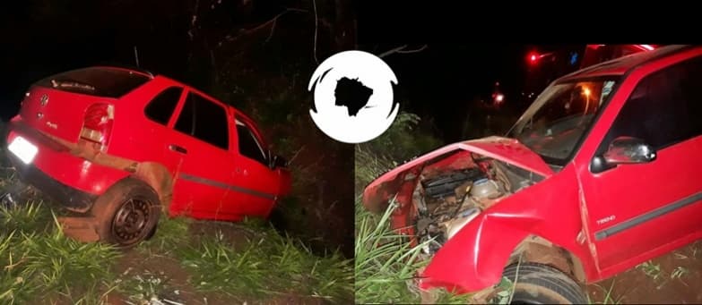 Ao desviar de moto, condutor sai da pista e bate em barranco na MS-162