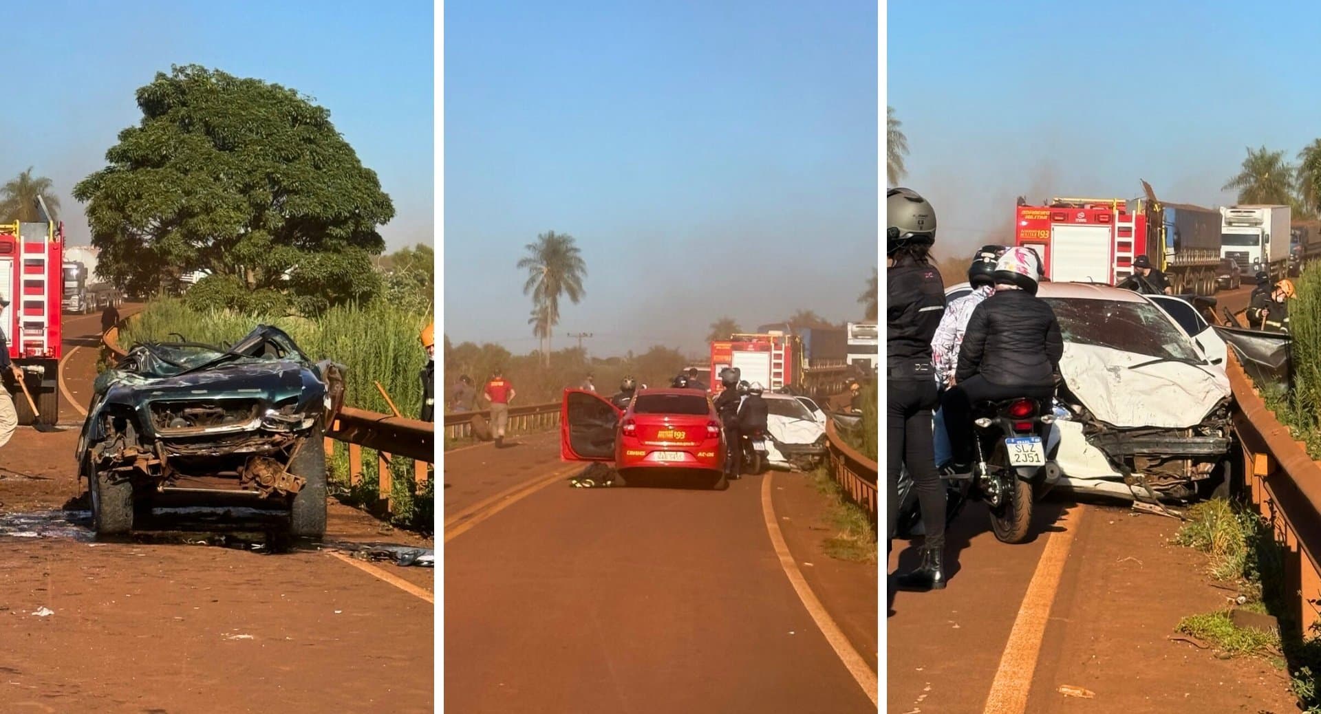 Mulher morre em grave acidente envolvendo três veículos na BR-267, entre Maracaju e Jardim
