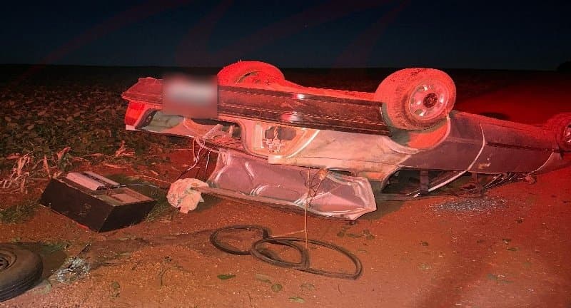 Adolescente fica gravemente ferido após capotamento em estrada vicinal de Maracaju