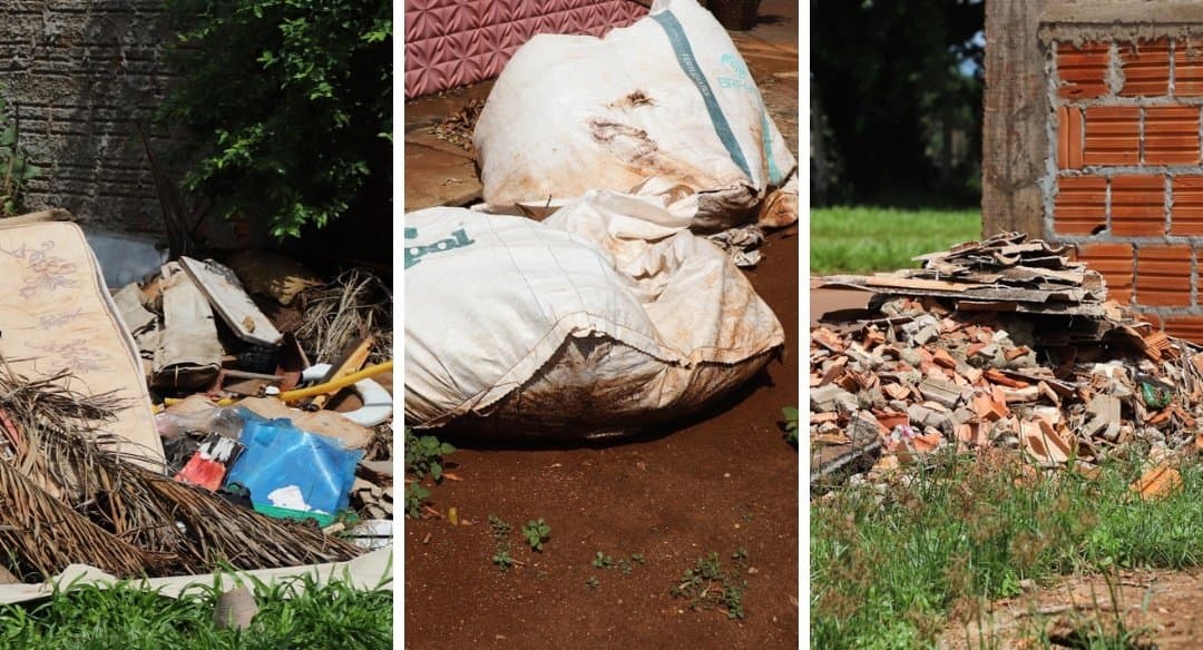 Em Maracaju, campanha faz alerta de multas para descarte irregular de resíduos em calçadas
