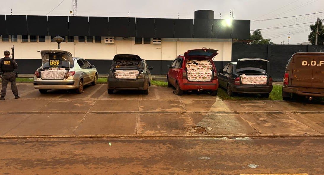 Em Sidrolândia, DOF intercepta comboio e prende quatro homens que transportavam cigarros e mercadorias do Paraguai