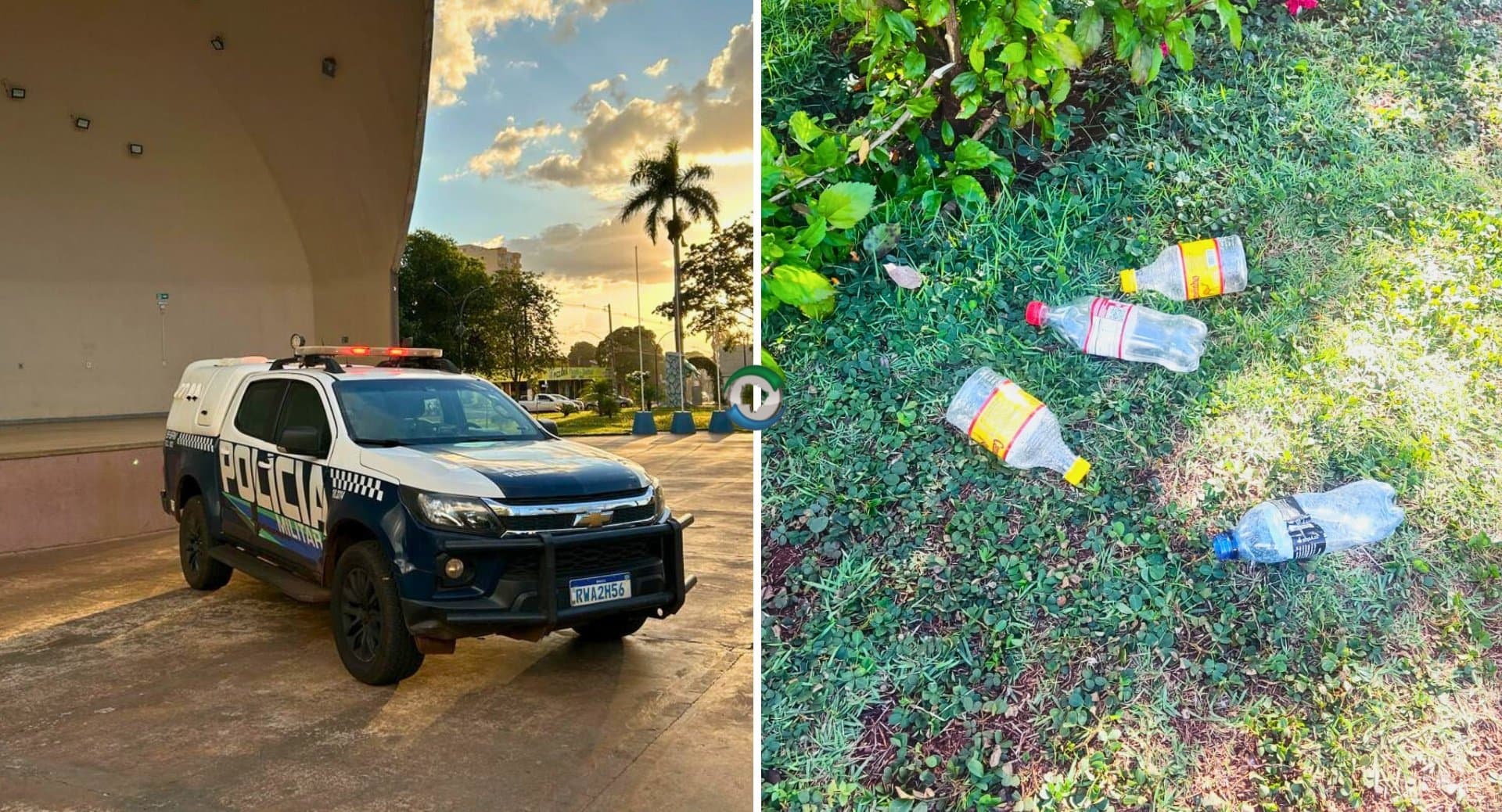 Homem é detido após danificar vegetação e poluir Praça Central de Maracaju