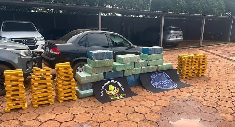 Quase 750 quilos de maconha são apreendidos após perseguição na MS-258, em Sidrolândia