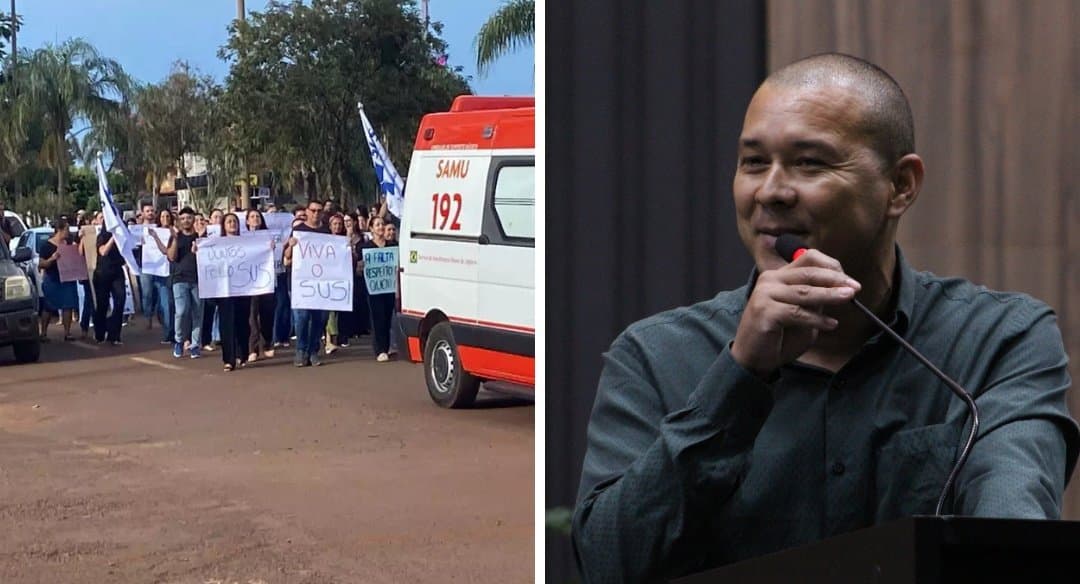 Vereador ignora protesto de profissionais da saúde e diz que vai propor CPI em Sidrolândia