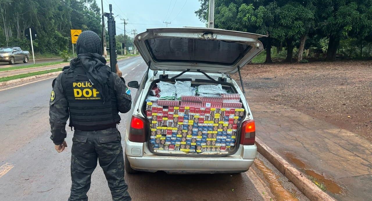 Policiais do DOF prendem dupla com agrotóxicos e cigarros contrabandeados em Maracaju