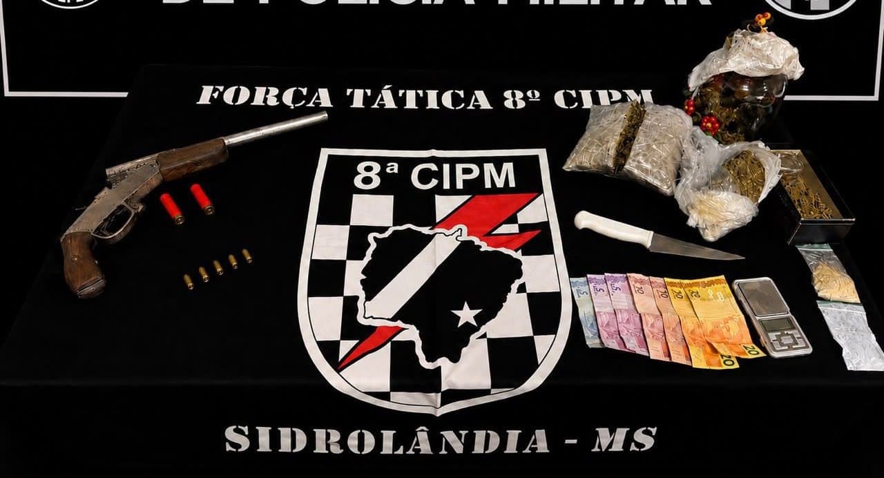 Homem de 32 anos é preso com cocaína, maconha e arma de fogo no bairro Cascatinha
