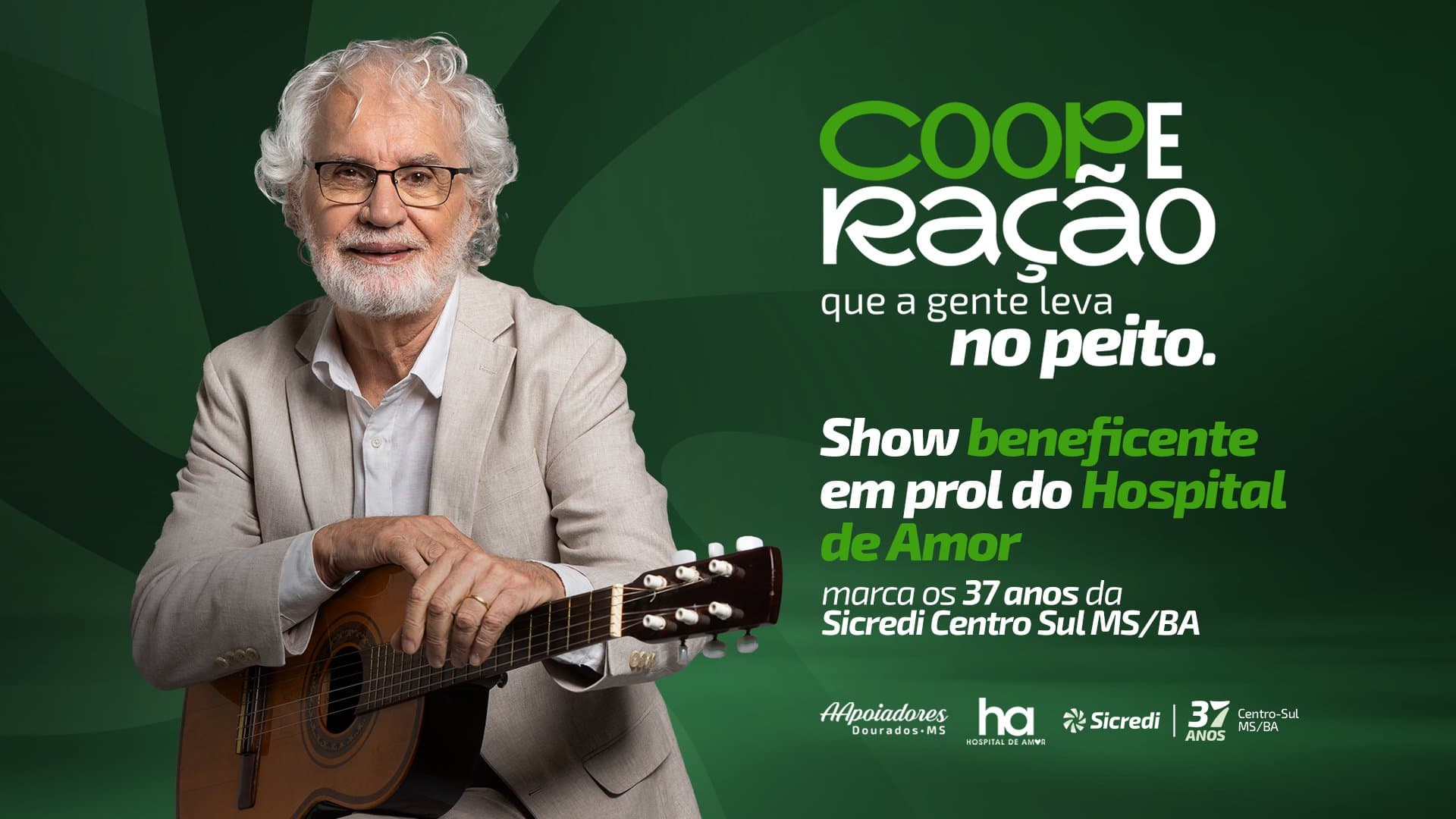 Show de Renato Teixeira marca jantar solidário em apoio ao Hospital de Amor de Dourados