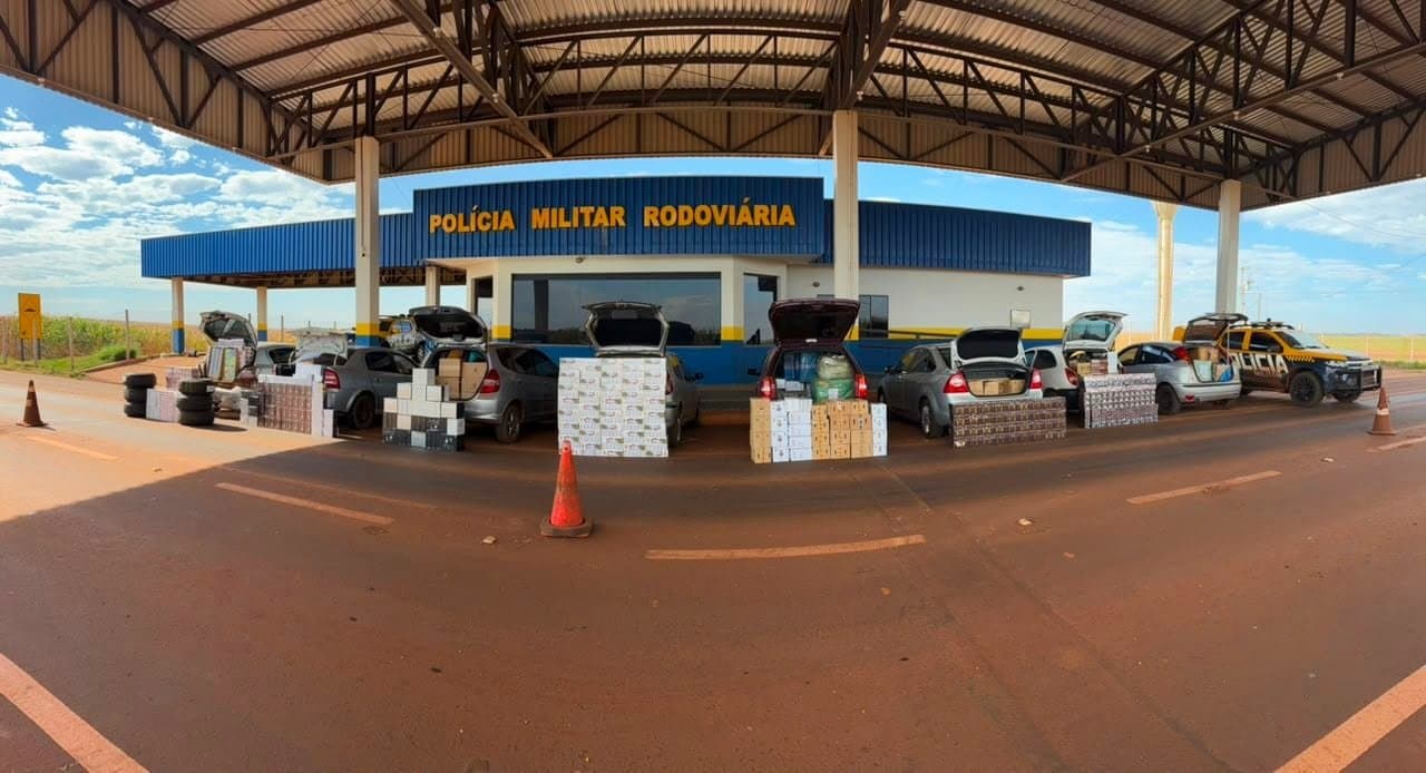 PMR apreende oito veículos com quase R$ 2 milhões em mercadorias ilegais na MS-162