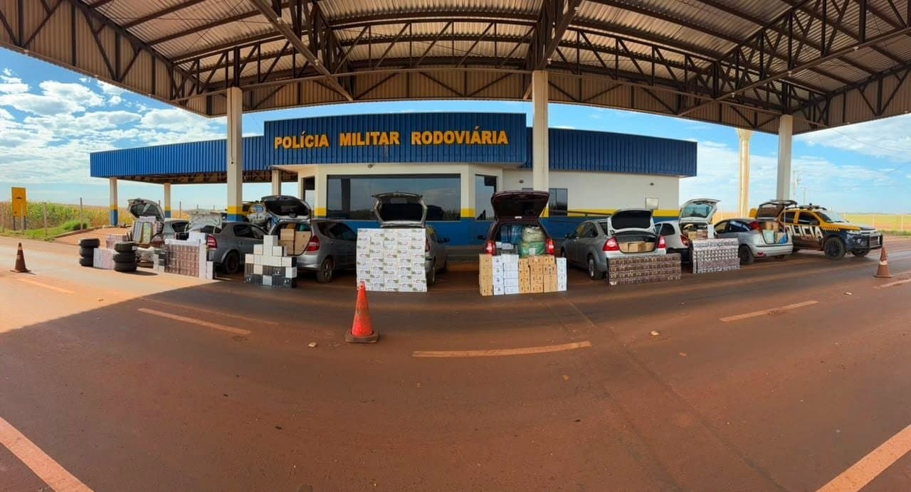 PMR apreende oito veículos com quase R$ 2 milhões em mercadorias ilegais na MS-162