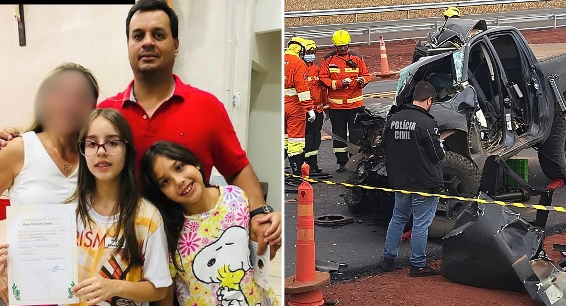 Tragédia: acidente entre caminhonete e carreta deixa pai e duas filhas mortos na BR-163